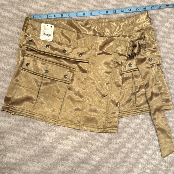 Free People Gold Mini Skirt - Picture 4 of 8